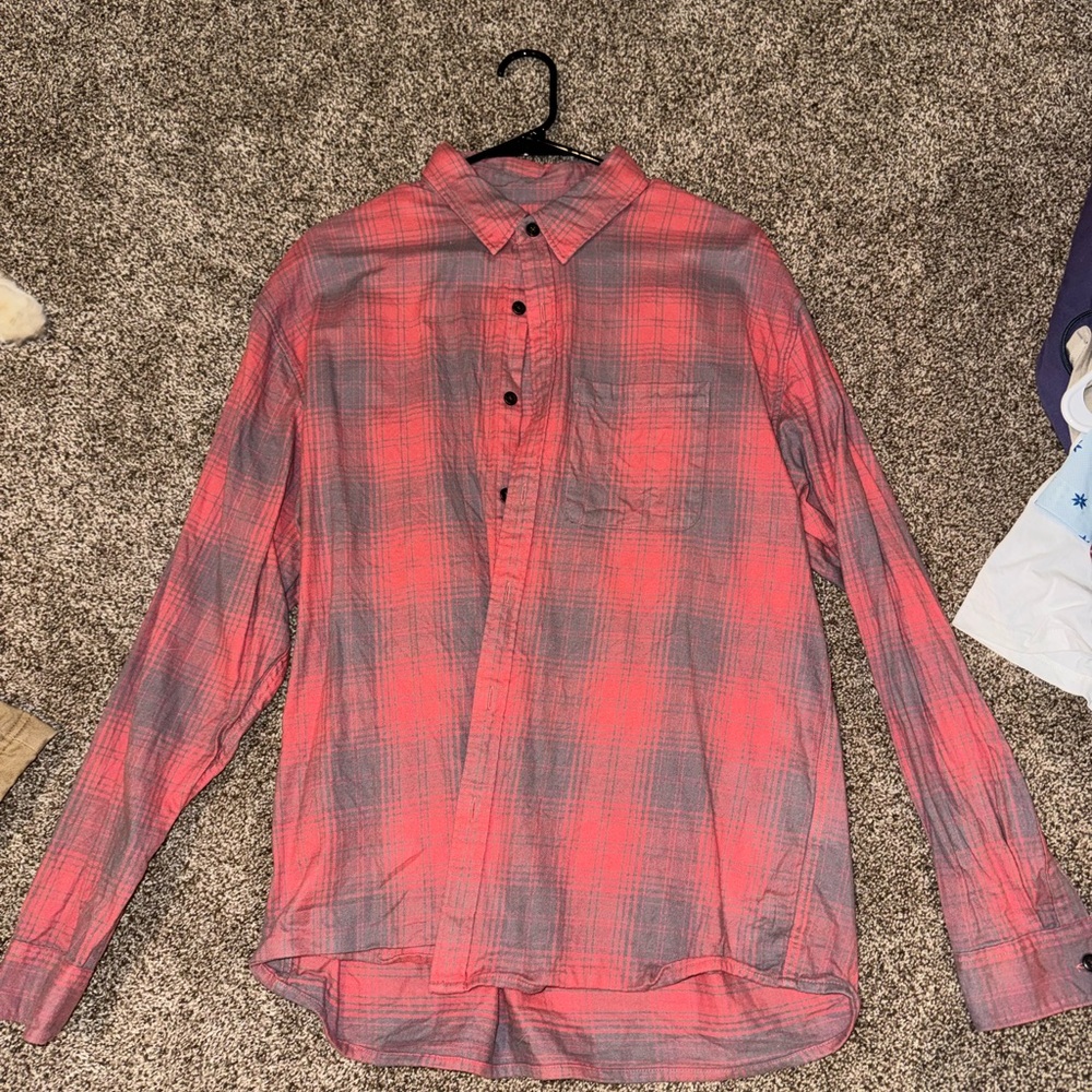 Abercrombie & Fitch Red and Grey Checkered Shirt